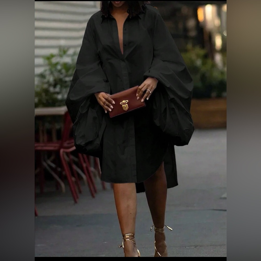 Lantern sleeve dress